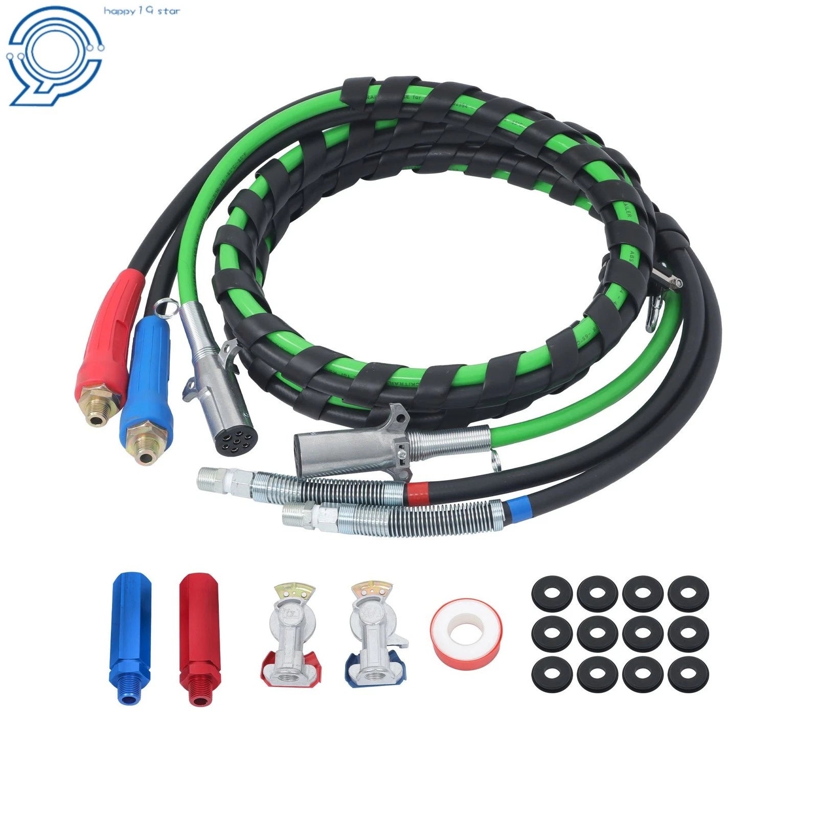 3-in-1 Air Line Hose Assemblies for Semi Truck/Tractor Trailer (12Ft)