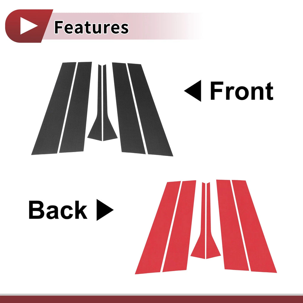 Set of 6 Door Pillar Window Trim for Volkswagen Jetta (2006–2010)
