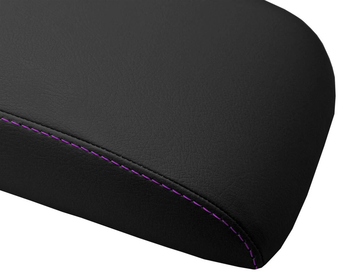 Leather Console Lid Armrest Cover for Honda Element (2007–2011) Purple Stitch