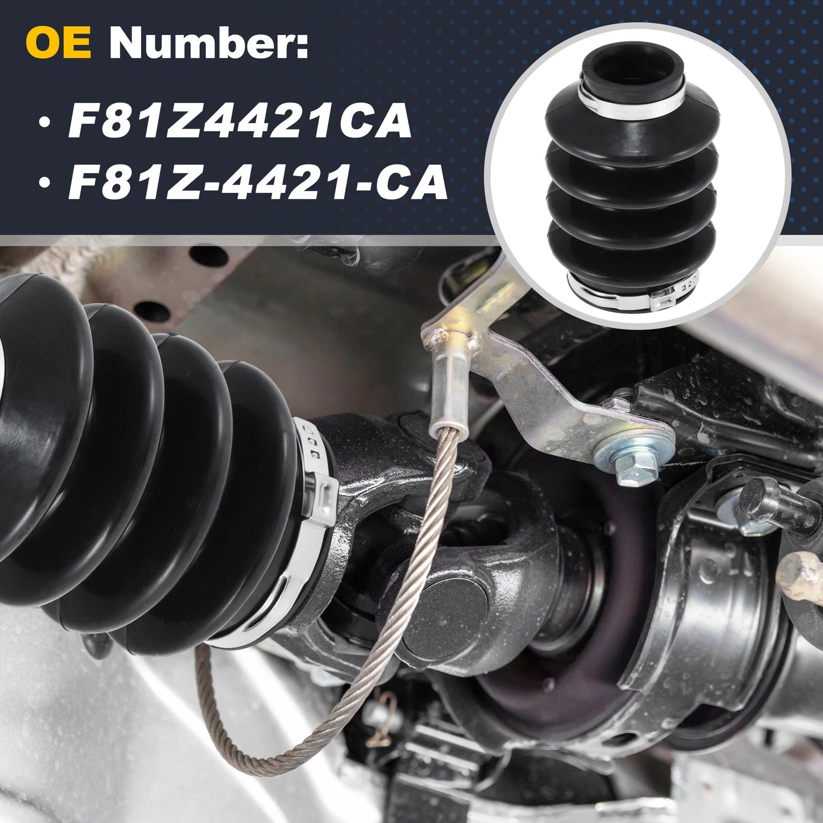 Rear Driveshaft Rubber Boot for Ford E-Series F-Series (1992–2010) F81Z-4421-CA