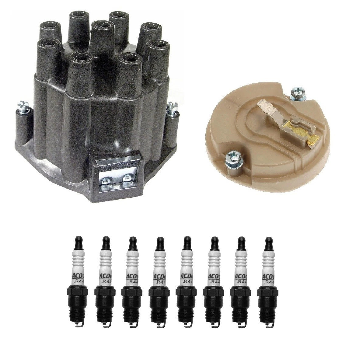 Distributor Rotor Cap & Spark Plugs Kit for Chevrolet Bel Air Camaro Impala (1967–1975)
