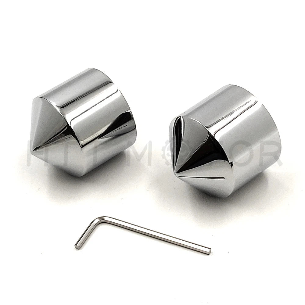 28mm Front Axle Nut Covers for Harley Choppers, Honda, Suzuki, Kawasaki, Yamaha