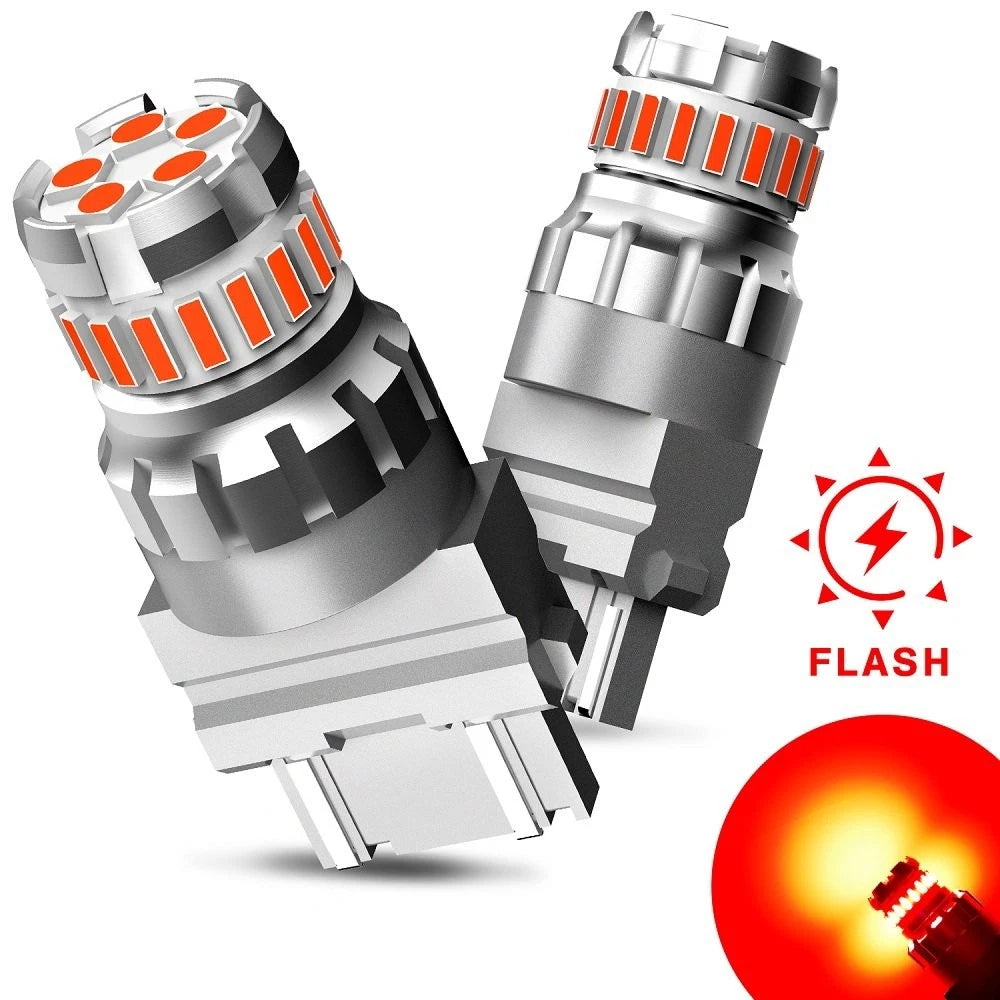 2X AUXITO 3157 Red LED Strobe Flash Brake Stop Bulbs for Ford F-150, Ram 1500