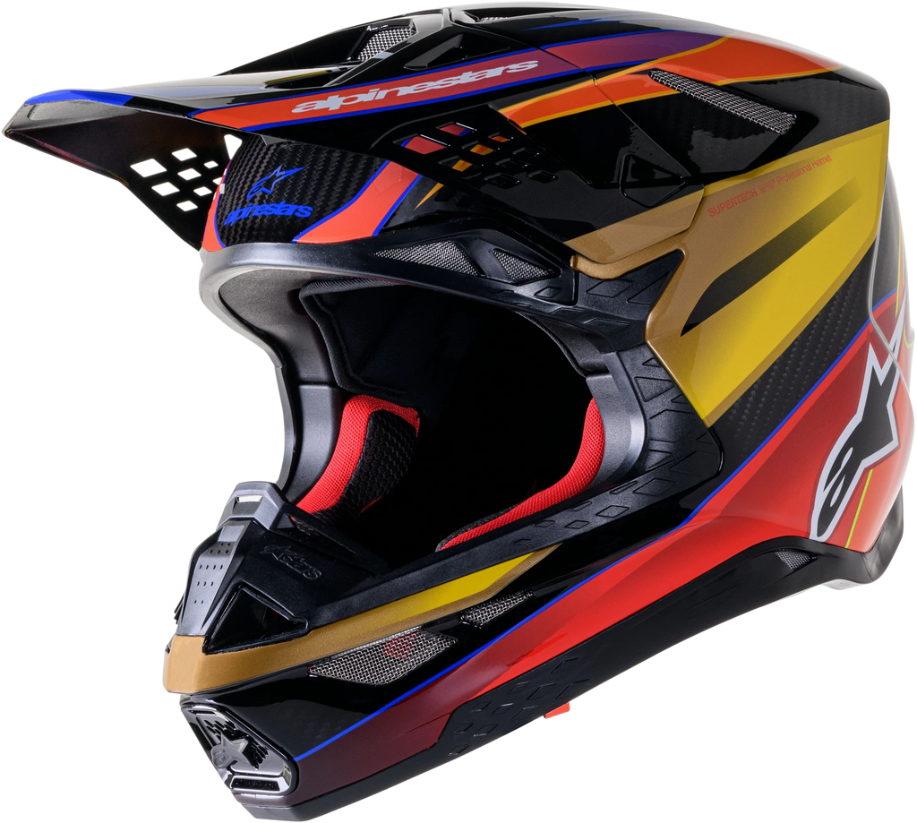 Alpinestars Supertech M10 Off-Road Helmet for X-Small Gold Yellow/Rio Red