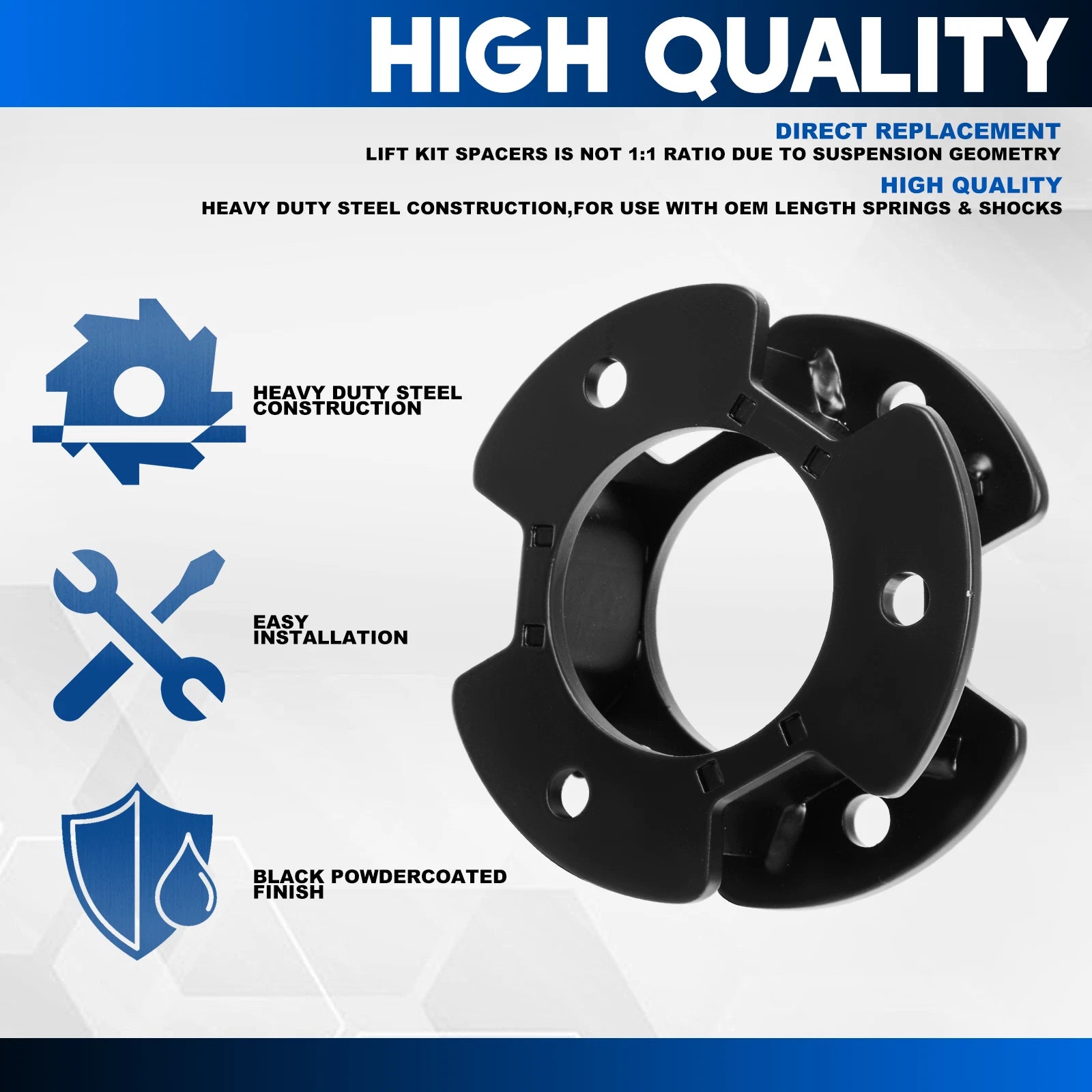 Set of 2 Carbon Steel Bump Stop Mount Lift Kit Spacers for Ford Ranger (2019–2026)