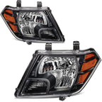 Headlight Assembly Pair for Nissan Frontier (2009–2021) Black Housing