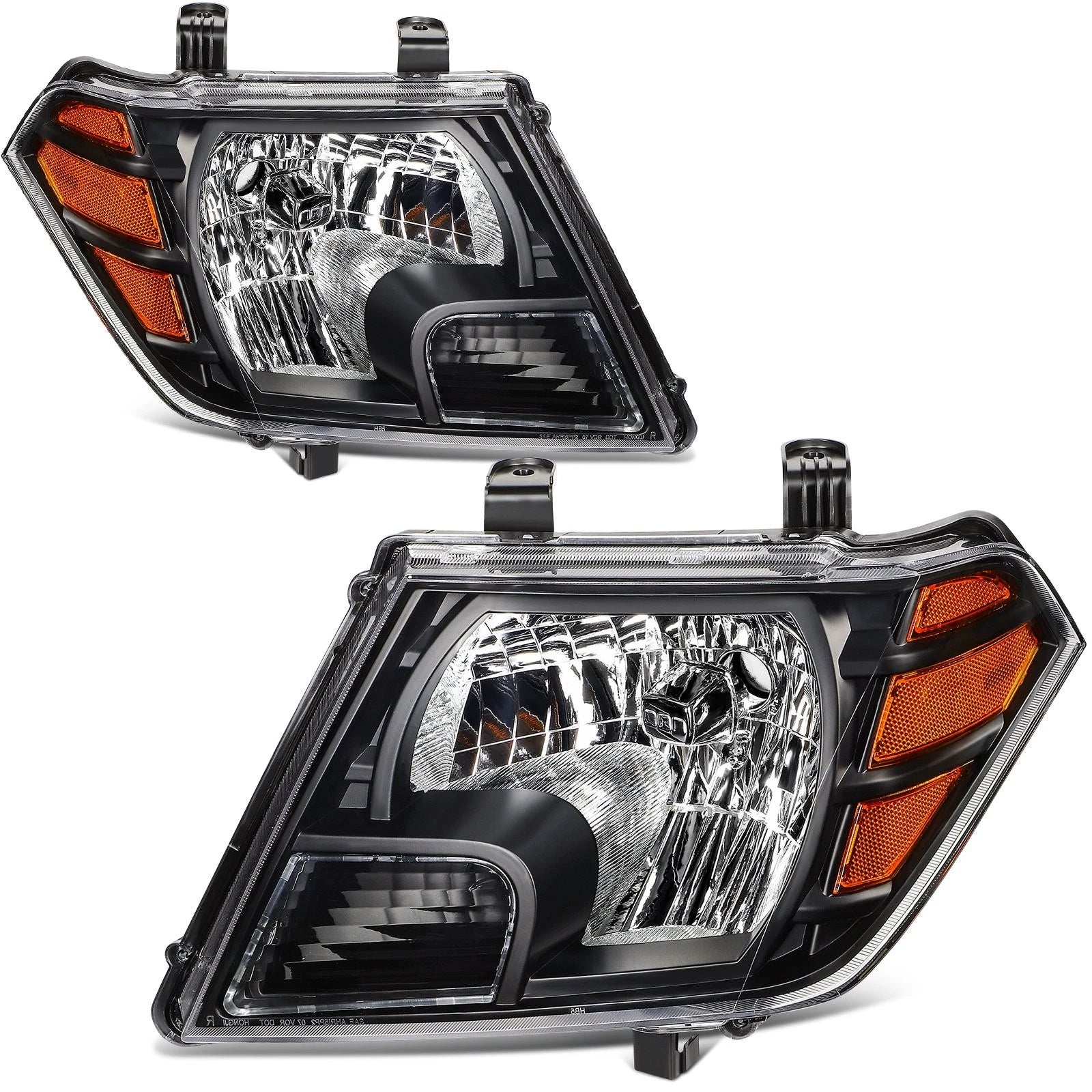 Headlight Assembly Pair for Nissan Frontier (2009–2021) Black Housing