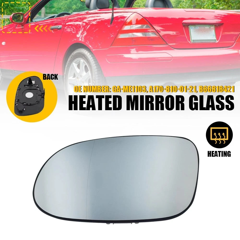 Heated Mirror Glass Replacement Left w/ Backing for Mercedes-Benz CLK55 (2003–2009)