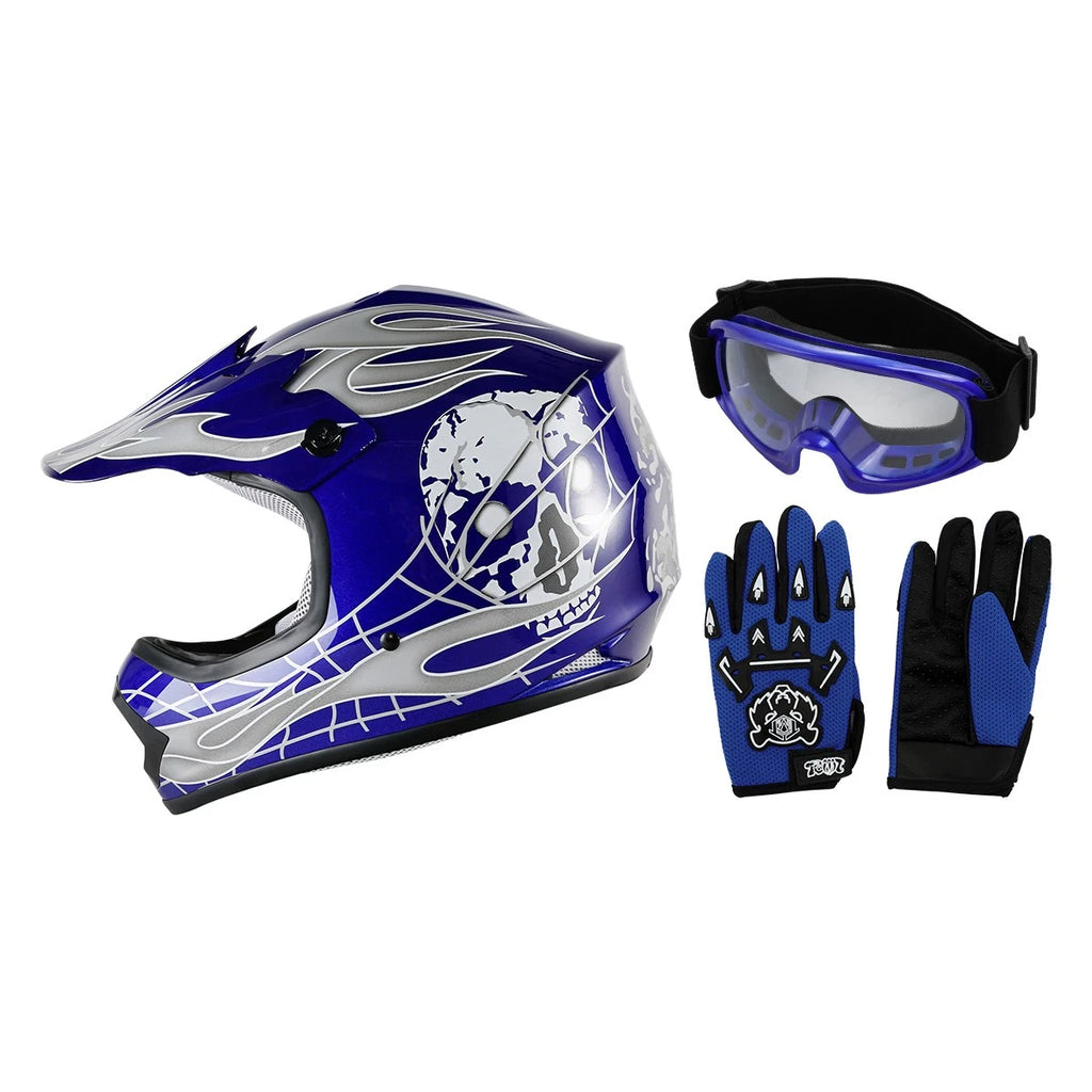 Youth Full Face Helmet for Kids Motorcycle ATV (DOT Approved)