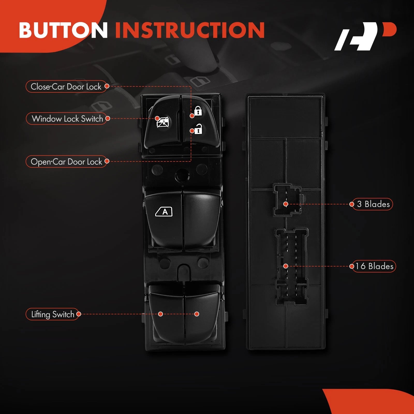 Power Window Switch for Nissan Altima, Juke, Qashqai (2013-2018)