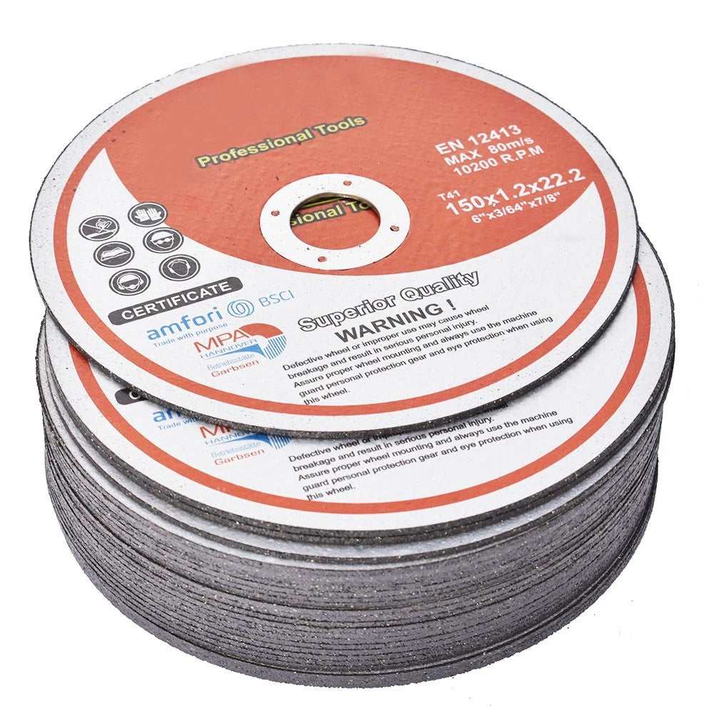 25 Pack Cut-off Wheels for Metal & Stainless Steel (6"x.045"x7/8")