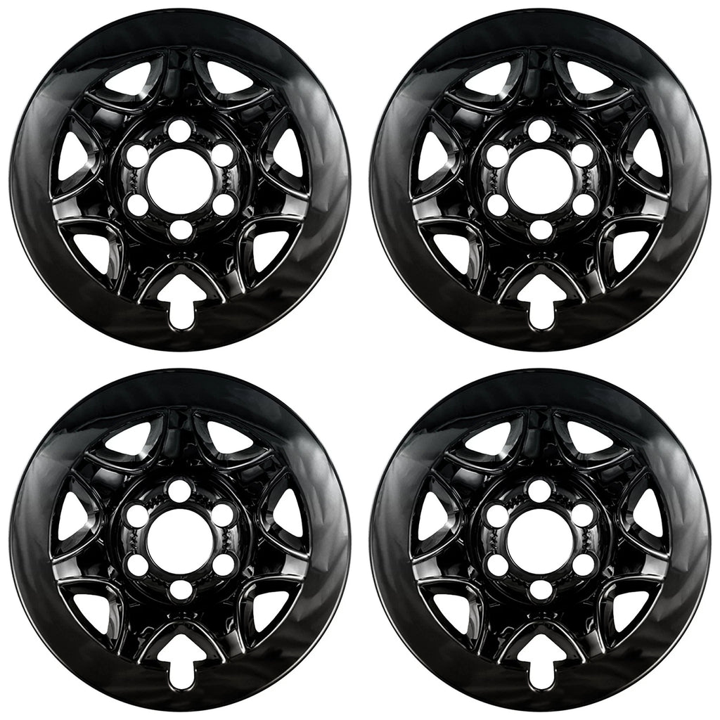 17" Gloss Black Wheel Skins for 2014-2017 Silverado 1500 - 7 Spoke