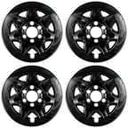 17" Gloss Black Wheel Skins for 2014-2017 Silverado 1500 - 7 Spoke