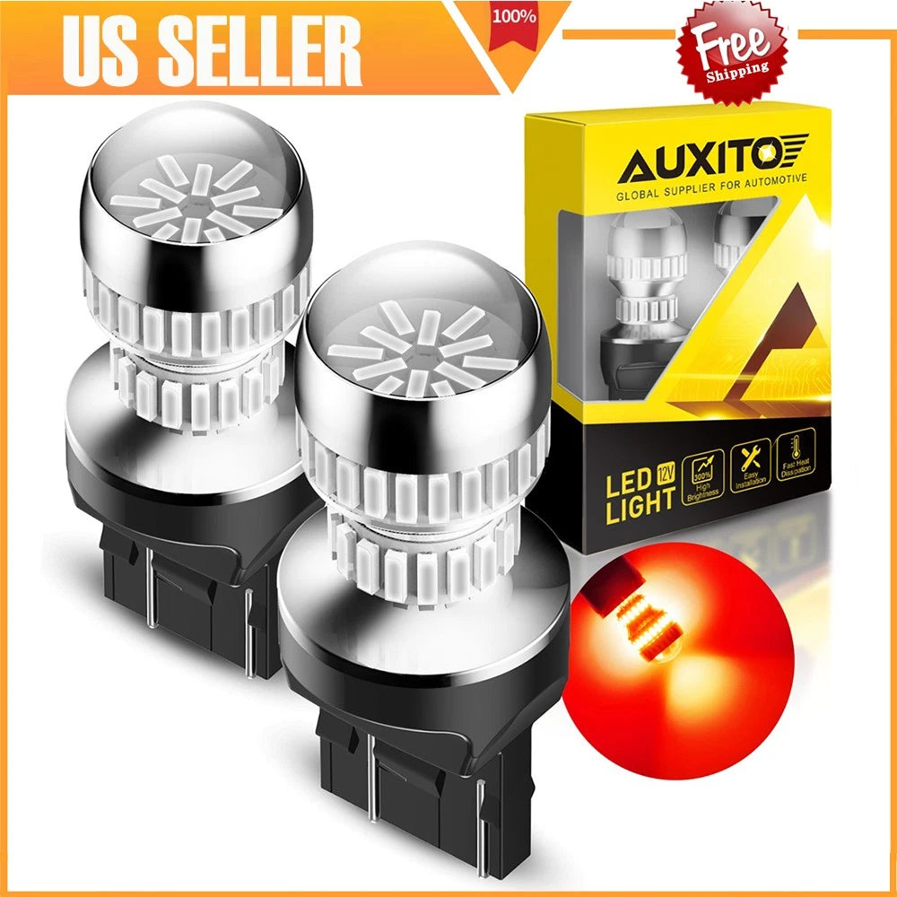 2X LED Red Strobe Flash Brake Stop Tail Light Bulbs for