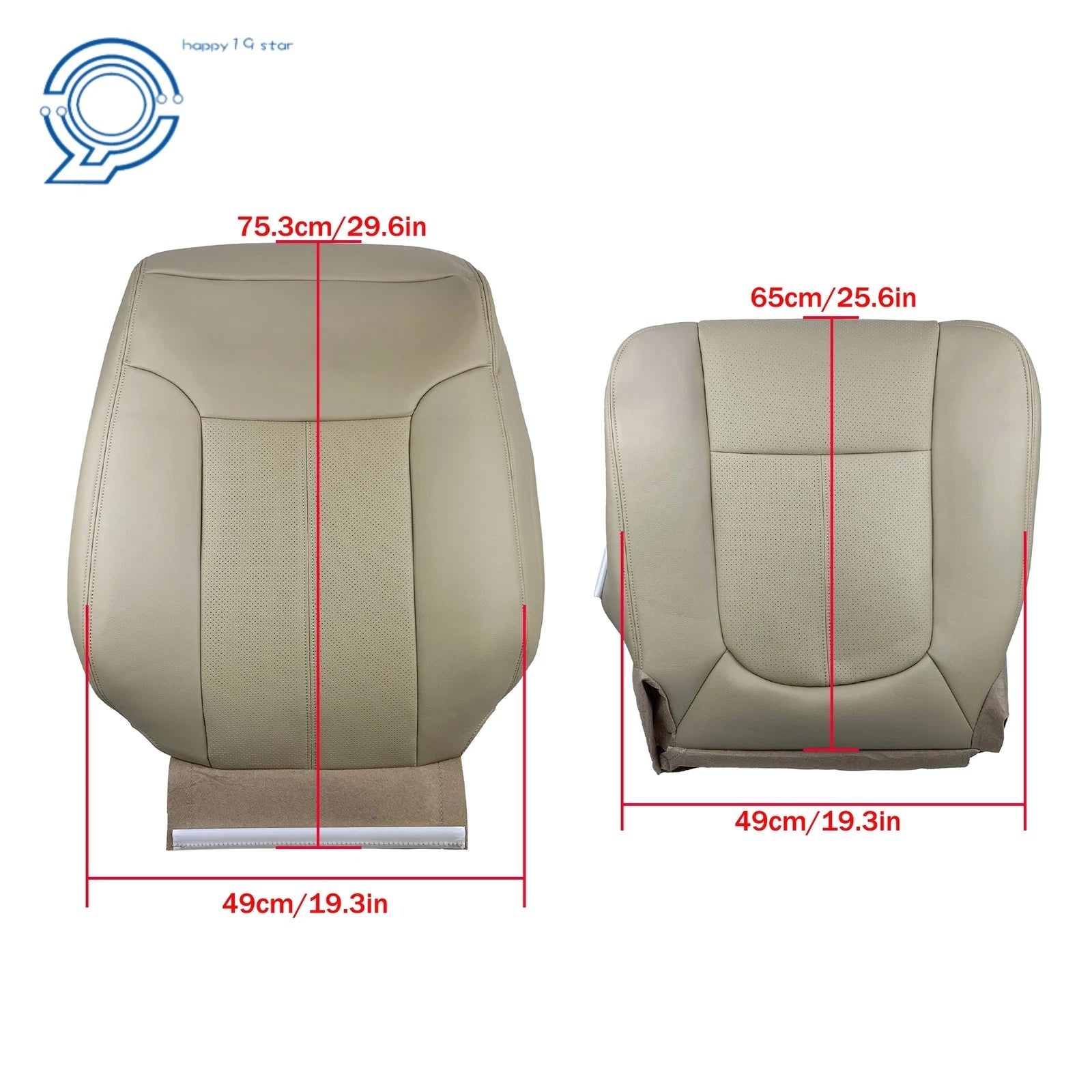 Leather Tan Seat Cover for Ford F250 F350 (2011–2016) Driver Top & Bottom