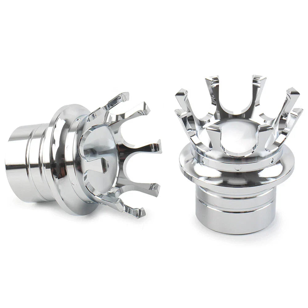 Crown Front Axle Nut Covers  For Harley Softail Sportster Road King Chrome