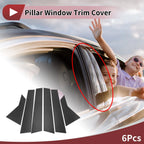 6 Pcs Door Pillar Window Trim for Honda Civic Sedan (2016–2021) Black Carbon Fiber
