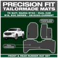 Full Set Front & Rear Custom Fit Moulded Rubber Floor Mats for Mazda BT-50 TF