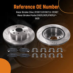 Rear Brake Rotors and Pads Kit for Nissan 350Z (2006–2009) / 370Z (2009–2019) 31387