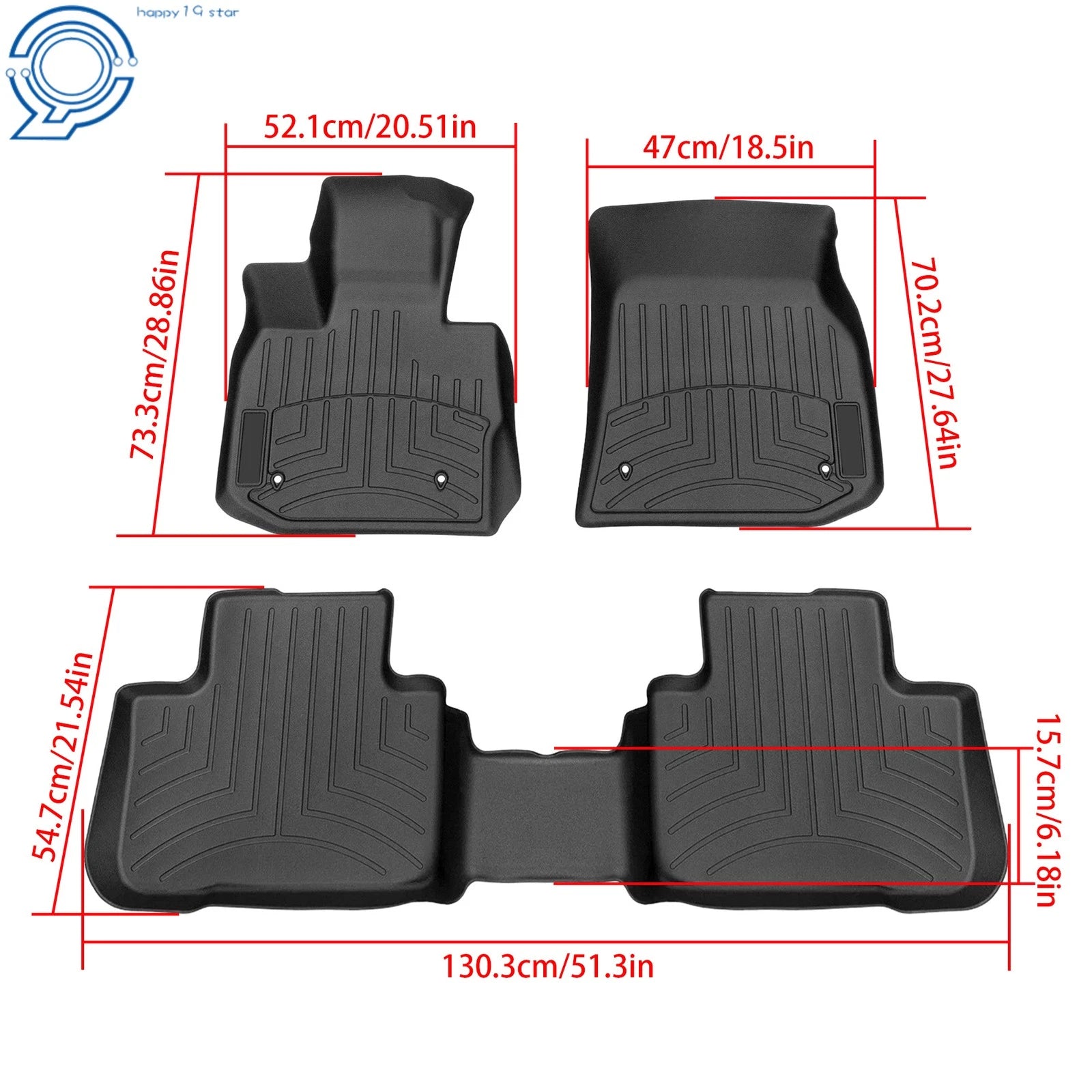 Set of 4 Floor Mats Cargo Liner for BMW X3 G01 (2018–2024) X4 G02 (2019–2024)