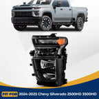 Halogen Headlight for Chevy Silverado 2500HD 3500HD (2024–2026) W/Bulb Left