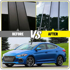 8X Glossy Black Door Window Pillar Post Trim Cover for Hyundai Elantra (2017–2020)