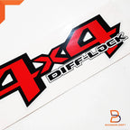 Diff Lock 4x4 Side Cabin Rear Bed Sticker Decal for Mitsubishi Triton Ute (2009-2023)