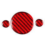 3X Center Console Multimedia Knob Cover Trim for Alfa Romeo Giulia (2020–2021) Red