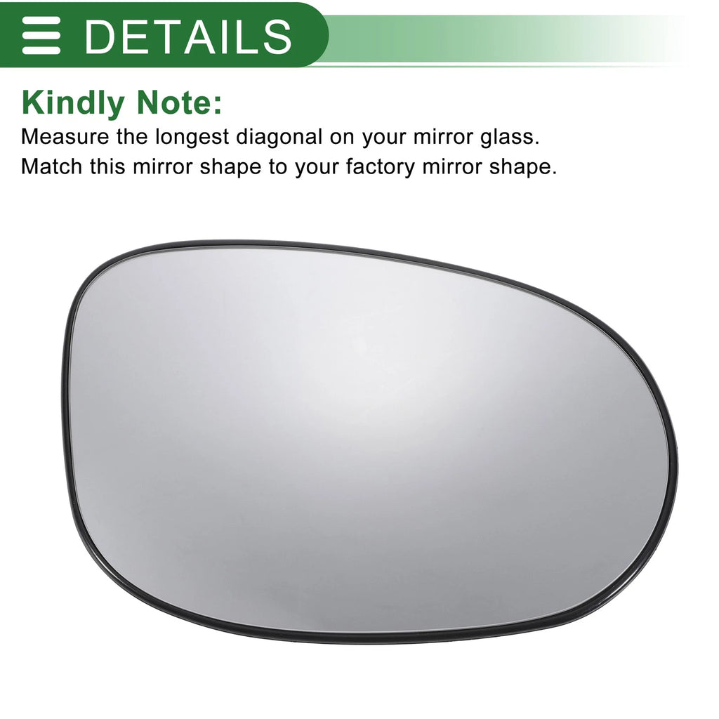 Right Side White Convex Mirror Glass for Ford Ka (2008–2017)
