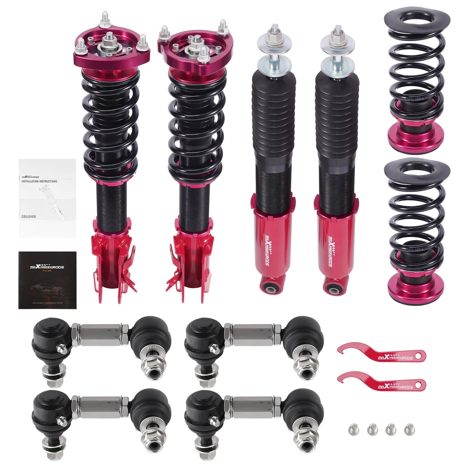 MaXpeedingrods Adjustable Coilover & Sway Bar End Links For Honda Civic 2006-11