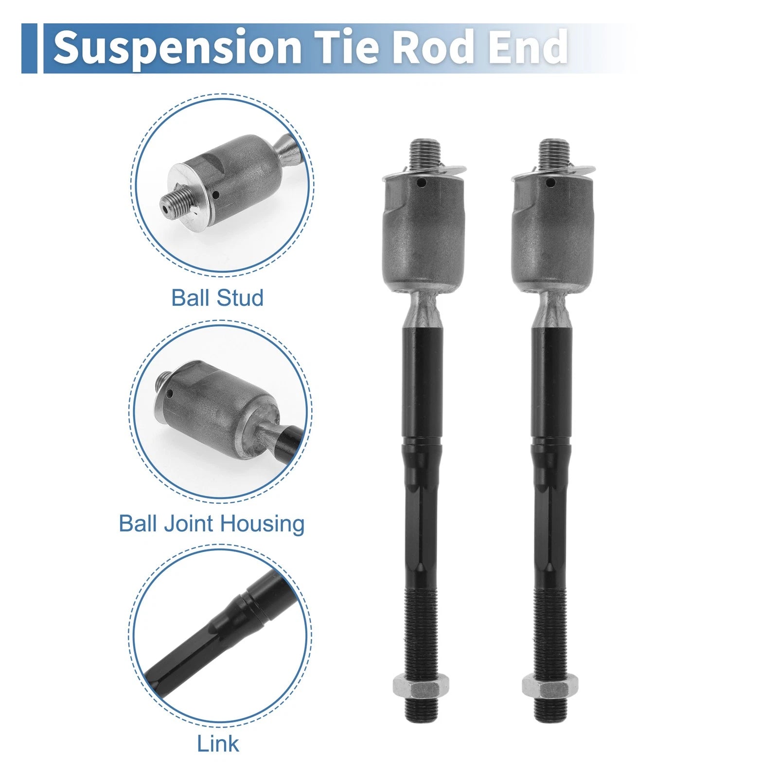 2 Pcs Front Inner Tie Rod End Links for Toyota Solara (2004–2008) No.EV420