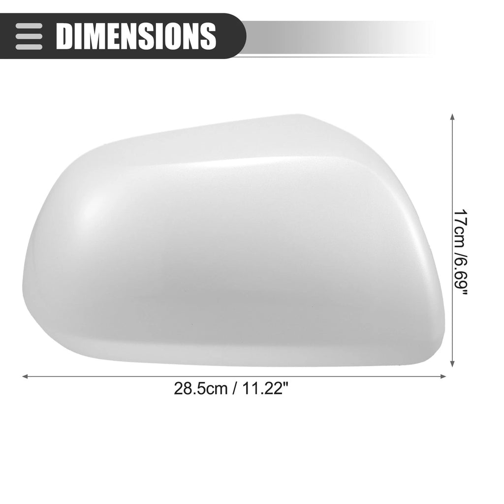 Right Side Mirror Cover Cap for Toyota Highlander (2009–2014) ABS White