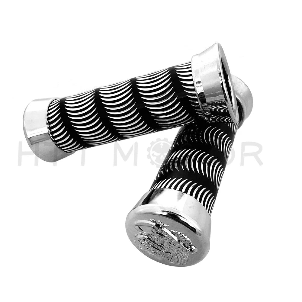 Black Rubber Hand Grips for ATV Polaris Arctic Cat Suzuki 22mm 7/8"