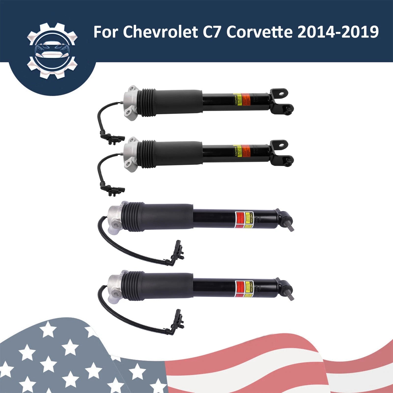 Set of 4 Shock Struts w/ Electric for Chevy C7 Corvette (2014-2019)