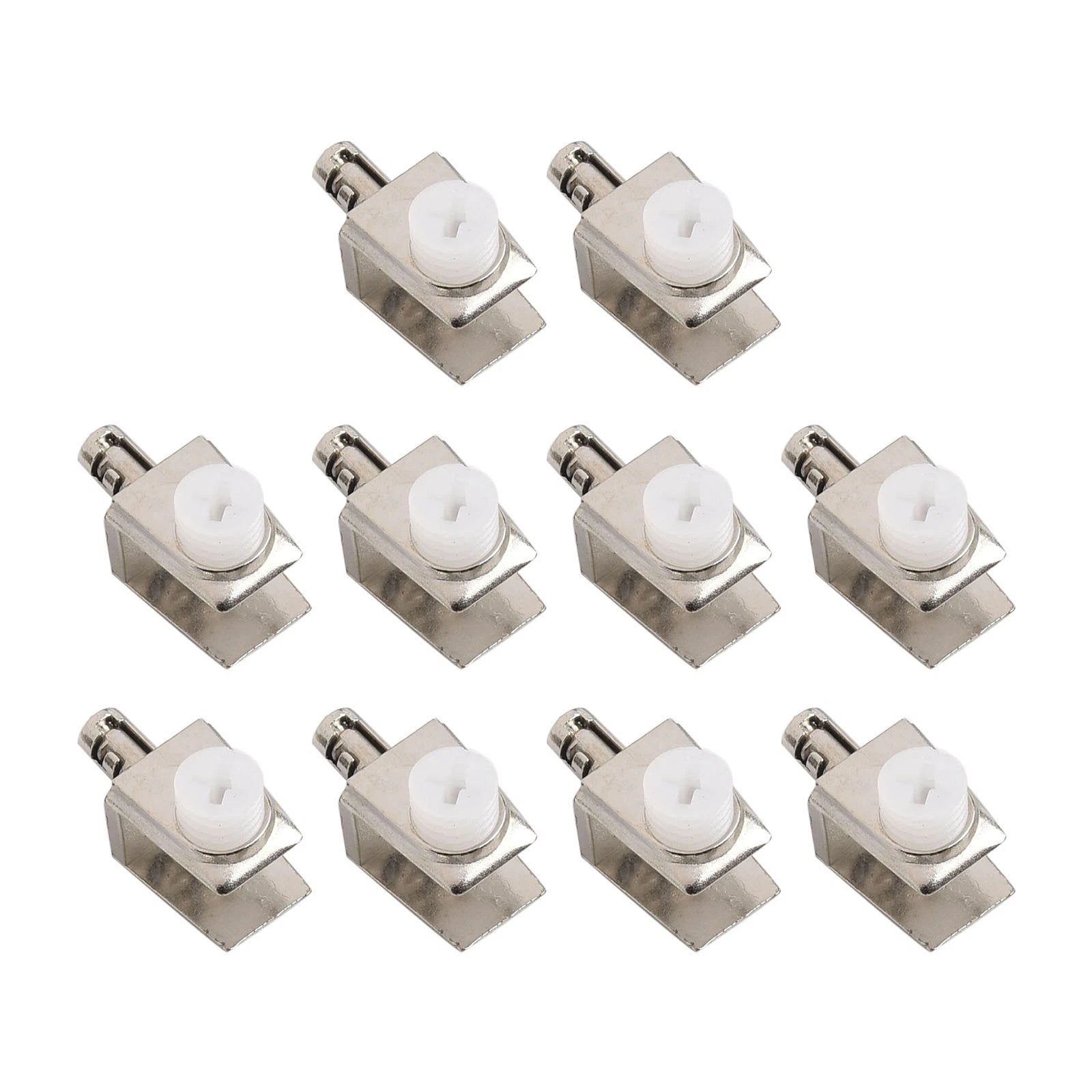 Pack of 10 Zinc Alloy Shelf Bracket Pegs for Adjustable Glass Clamps