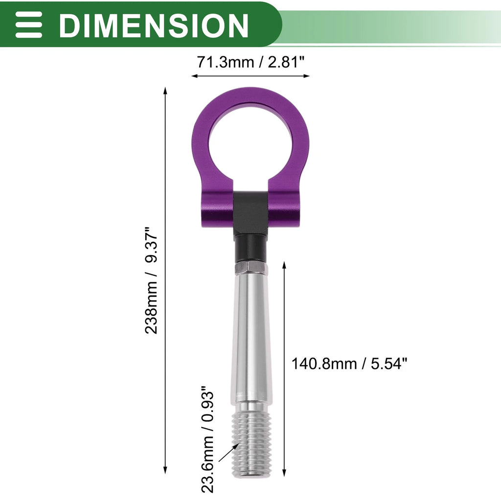 Tow Hook for Mitsubishi Lancer EX (2007–2012) 23.6mm Aluminum Alloy Purple