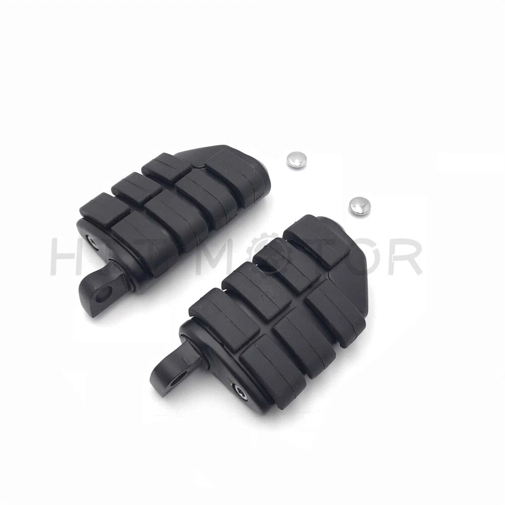 Black Dually Foot Rest Pegs for Harley Touring Electra Glide Softail Dyna (2000–2023)