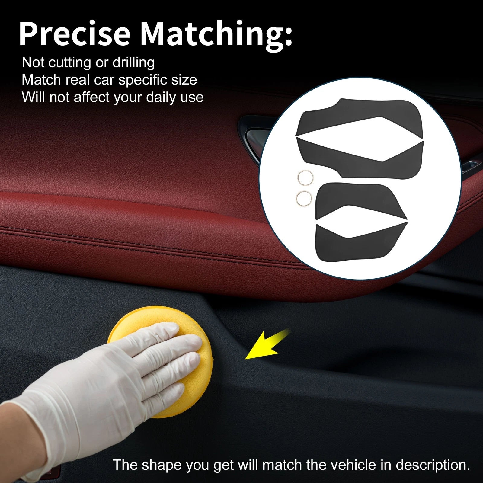 Set of 1 Car Door Anti Kick Pad Sticker Protector for Hyundai Santa Fe (2013–2018)