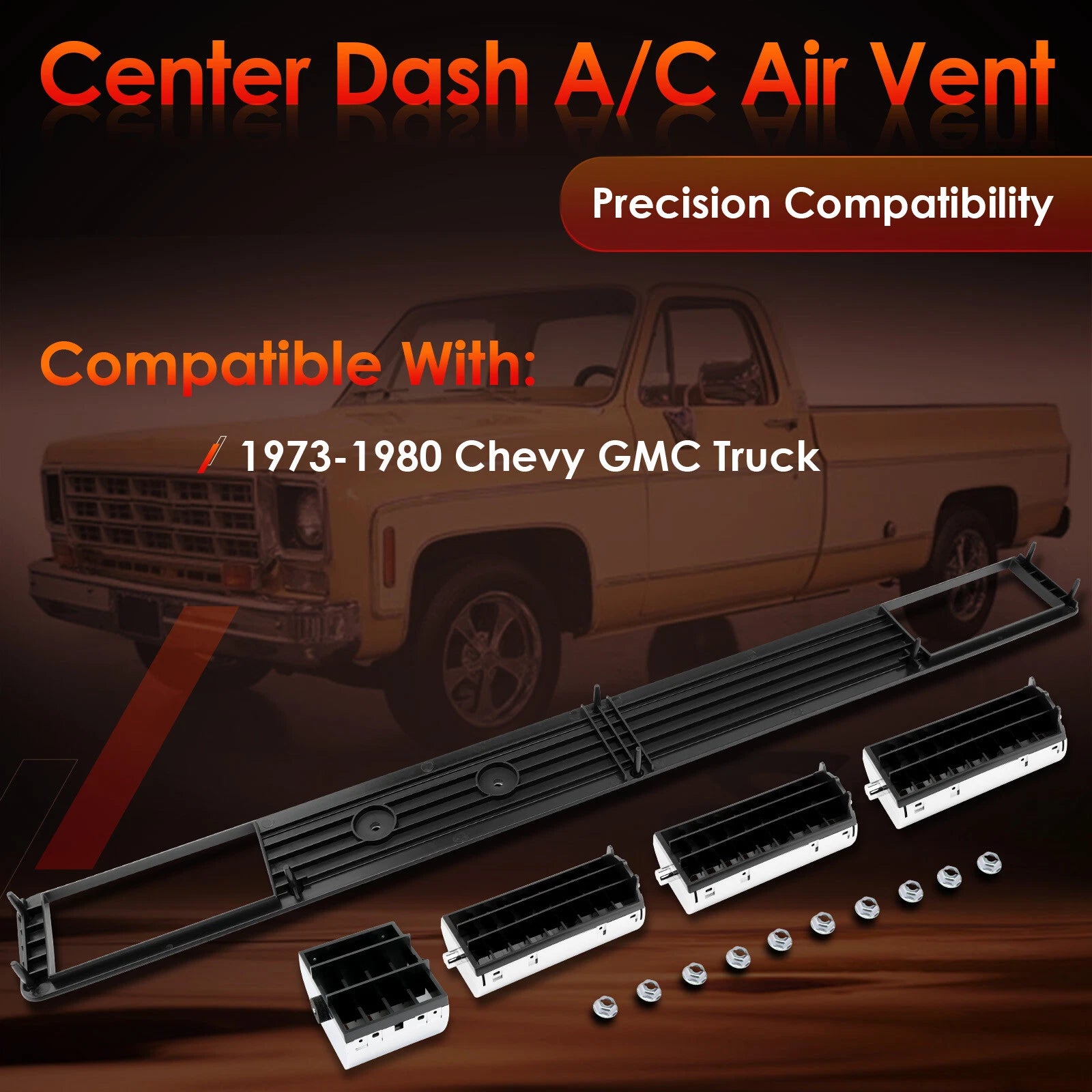 DP2560 Center Dash A/C Air Vent Trim Plate for Chevy GMC Truck (1973–1980) 3979751