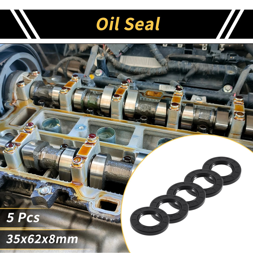 Set of 5 Oil Seal Rotary Shaft Seal NBR Rubber 35x62x8mm