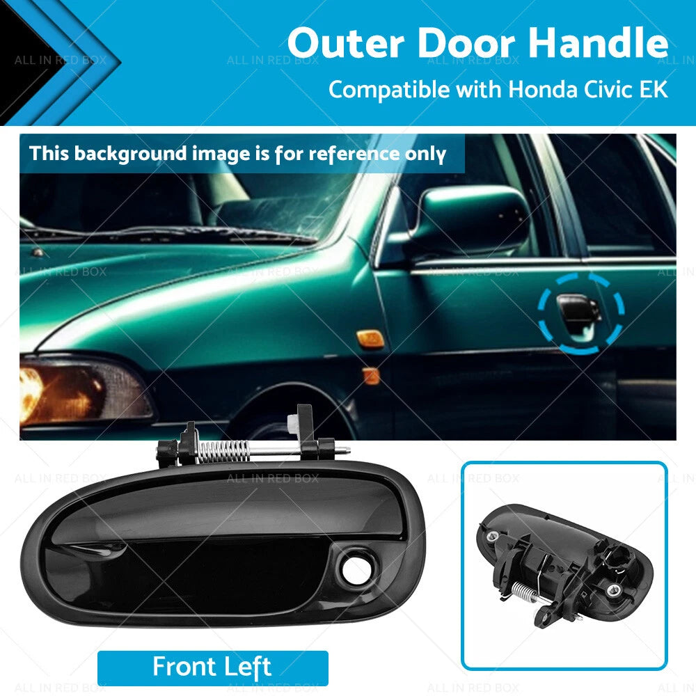 Front Left Outer Door Handle for Honda Civic EK (1995–2000) - Smooth Black