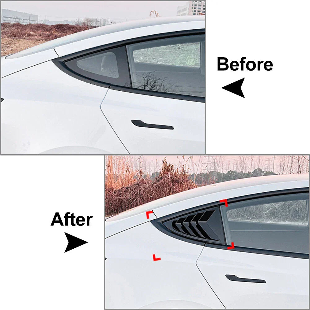 Glossy Black ABS Rear Window Louver Cover Trim for Tesla Model Y (2020-2023)