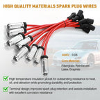 8 Pack Ignition Coil & Spark Plug Wire for Chevy GMC 4.8L 5.3L 6.0L 8.1L