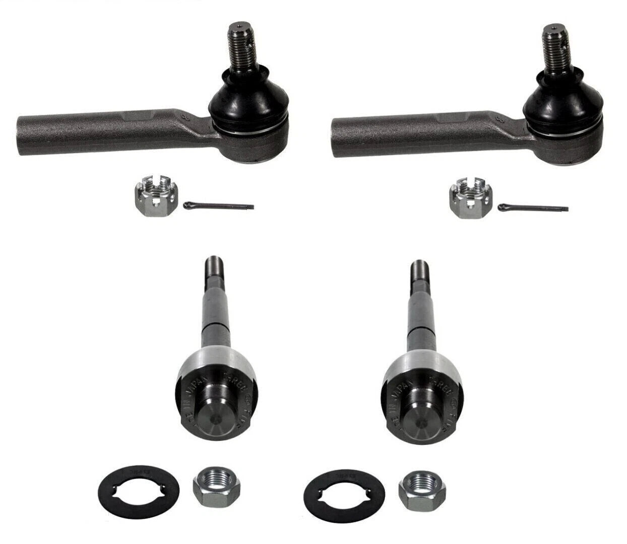 Set of 4 Inner & Outer Steering Tie Rod Ends for Toyota 4Runner Lexus GX470 (2003–2009)