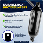 Set of 4 Boat Fenders for (6.5"x23", Black)