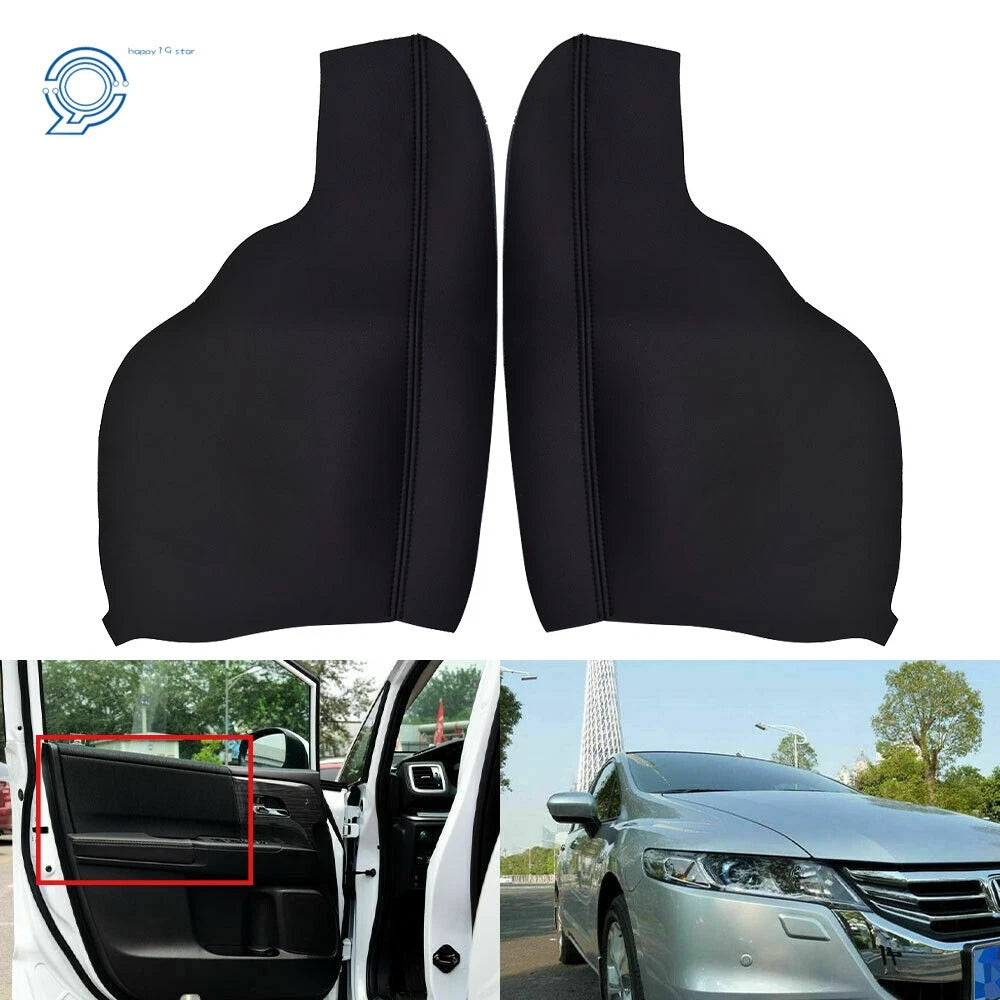 Set of 2 Door Armrest Covers for Honda Odyssey (2011–2017) Leather Black