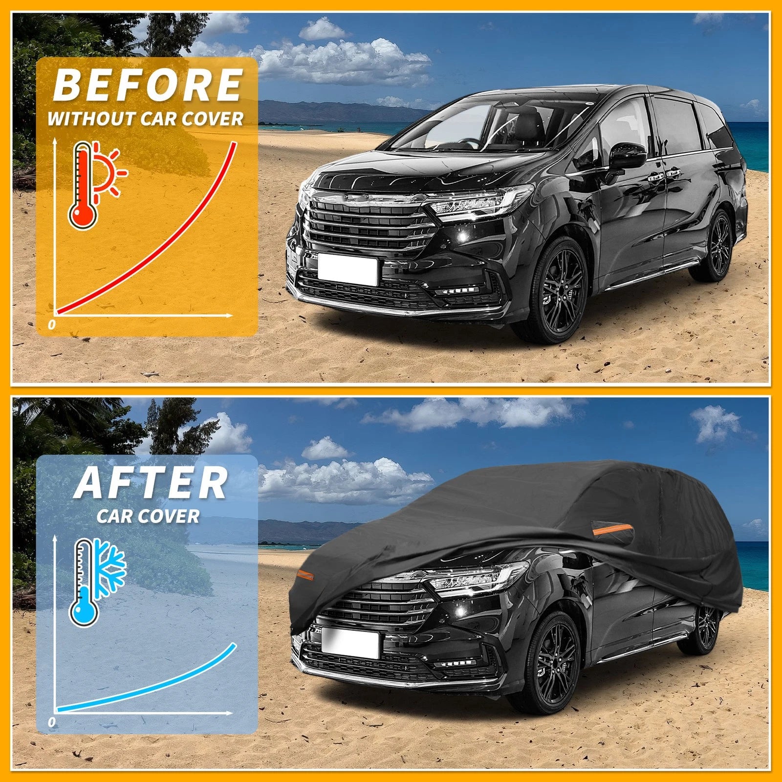 Waterproof All Weather Car Cover for Honda Odyssey (190T-PU)