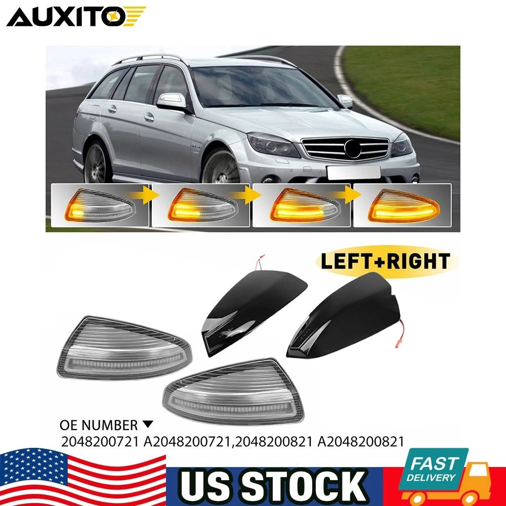 Dynamic Amber Side Mirror Signal Light for Mercedes Benz W204 S204 W639 (2008–2014)