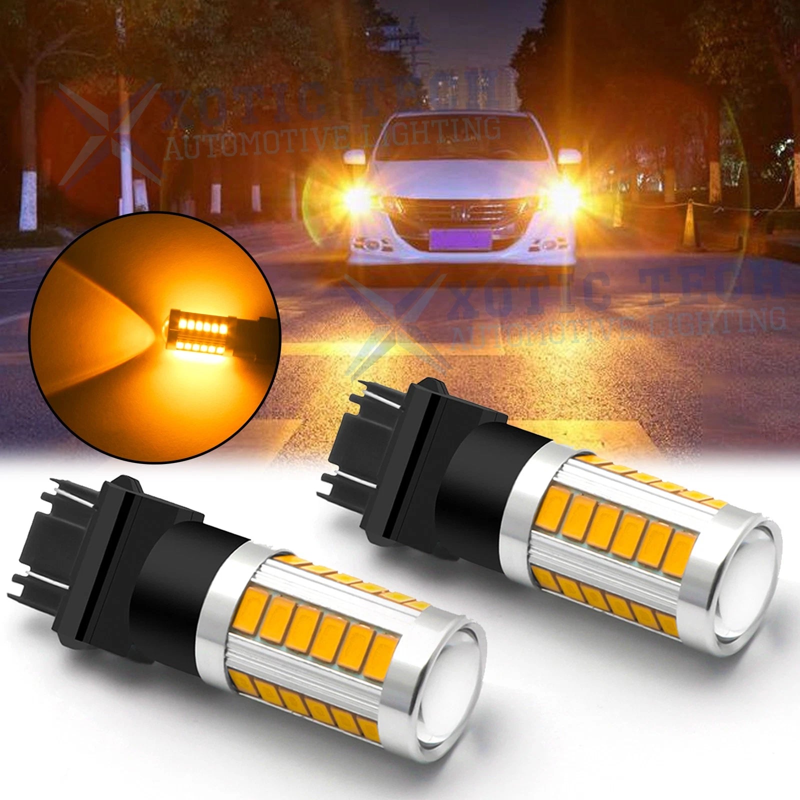 Amber LED Turn Signal Side Marker Bulb 3157 for 3156 (3000K) 2PCS (2010–2012)