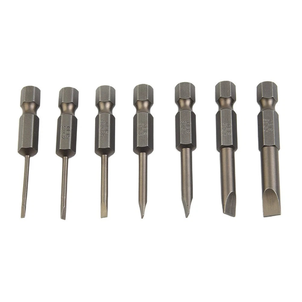 Set of 6 Screwdriver Bit Nutdrivers 2.0-6.35mm Shank 50mm Length
